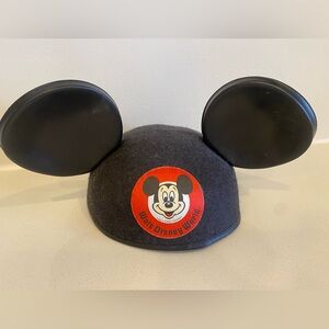 Vintage 1980s Disney Black Mickey Mouse Ear Hat with monogram